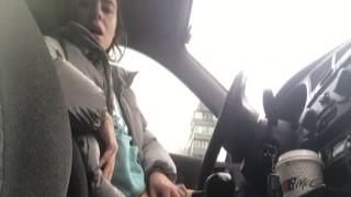 NickiBlack - In car real Public masturbation