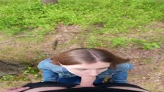 NikaBunny69 - I went for a walk after fucking at home and decided to suck him off again and swallow cum outdoors