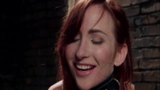 Zippered redhead fucked by bbc