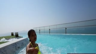 Fun Thai teen GF pool time and sex after