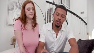 Big tits babe face fucked by black guy