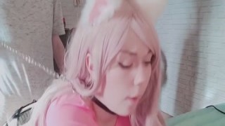 Estie Kay - pet the catgirl and fed her with cum